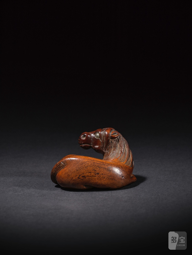 木彫根付 馬 無銘 19世紀前期 | NETSUKE EN BOIS REPRÉSENTANT UN CHEVAL COUCHÉ - 图8